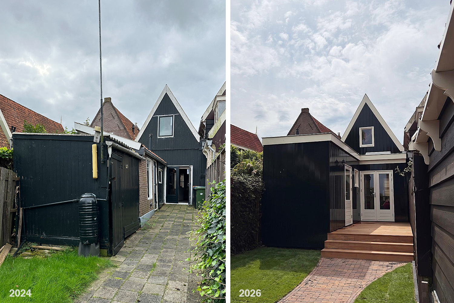 Aanbouw van Rechtestraat 44 in De Rijp